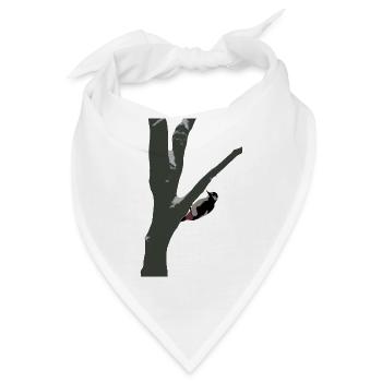 Specht im Winter - Bandana - Weiß - Vorne