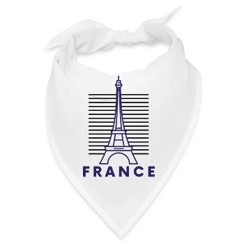 FRANKREICH Flagge und Emblem von Frankreich. Ertragen - Bandana - Weiß - Vorne