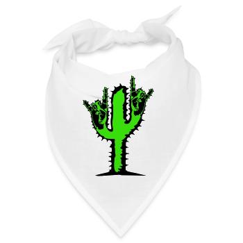 Kaktus Pflanze Heavy Metal Hard Rock Fun Handgeste - Bandana - Weiß - Vorne