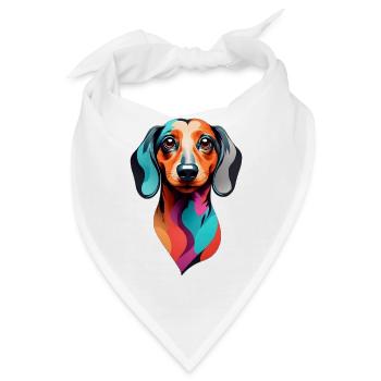 Dackel colorful - Bandana - Weiß - Vorne