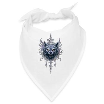 Mystischer Wolfskopf. - Bandana - Weiß - Vorne