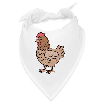 Huhn Hühner - Bandana - Weiß - Vorne