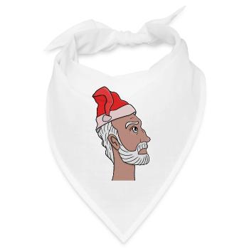 Der Weihnachtsmann schaut nach oben - Bandana - Weiß - Vorne