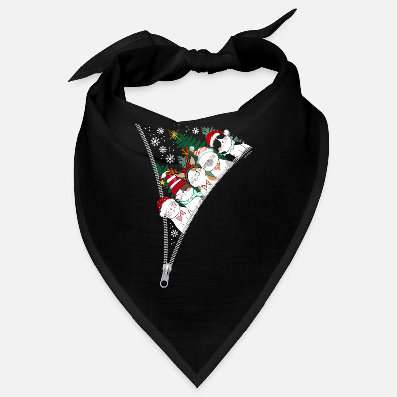 Noel fermeture éclair chats Bandana