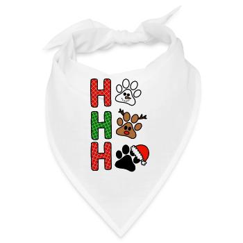 H Weihnachtspfoten Plaid - Bandana - Weiß - Vorne
