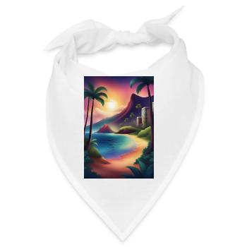 Wunderschöner Sonnenuntergang an einem Strand in Miami - Bandana - Weiß - Vorne