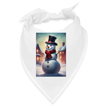 Schneemann im Freien mit Zylinder - Bandana - Weiß - Vorne