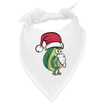 Avocado Weihnachtsmann comic cartoon Essen lustig - Bandana - Weiß - Vorne