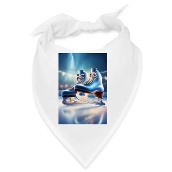 Blaue Schlittschuhe - Bandana - Weiß - Vorne