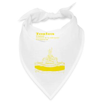 Toulon und sein Brunnen - Bandana - Weiß - Vorne