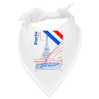 Paris und seine Eiserne Lady - Bandana - Weiß - Vorne