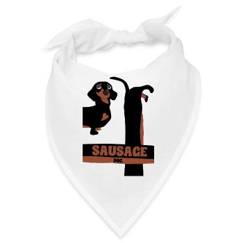 Mega Wurst Hund - Bandana - Weiß - Vorne