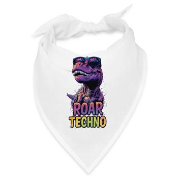 T-Rex - Roar TECHNO - Bandana - Weiß - Vorne
