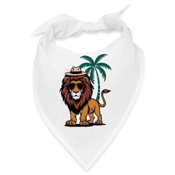 Tropical Lion - Bandana - Weiß - Vorne