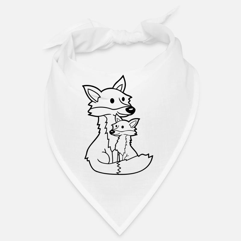 2 Füchse Mutter Rotfuchs Kleines Kind Vater Mama Bandana