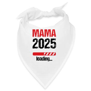 Mama 2025 Geschenk Frauen Damen Mutter Schwanger - Bandana - Weiß - Vorne