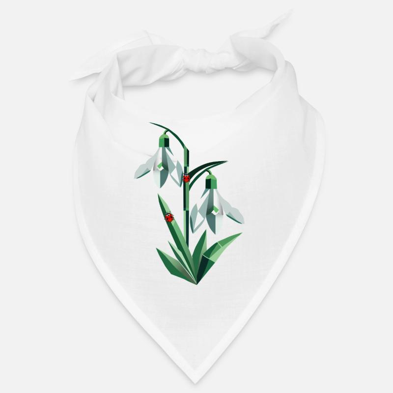 Two snowdrops with ladybugs Bandana