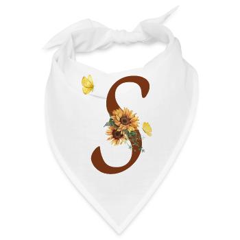 Buchstabe s Sonnenblumenschmetterling - Bandana - Weiß - Vorne