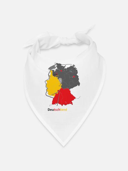 Kreative Deutschlandkarte Collage - Bandana Dreieckstuch - Weiß