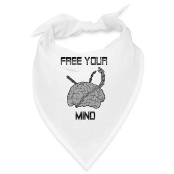 Free your mind - Bandana - Weiß - Vorne