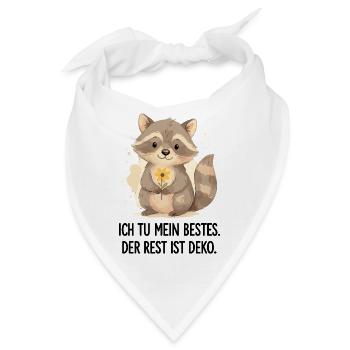 Waschbär mit Blume – Sanft - Bandana - Weiß - Vorne
