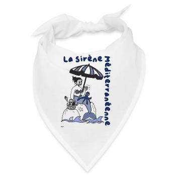 Die mediterrane Meerjungfrau im Retro-Stil - Bandana - Weiß - Vorne