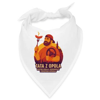 Papa aus Oppeln – Meister des Grillens und der Seelenruhe - Bandana - Weiß - Vorne