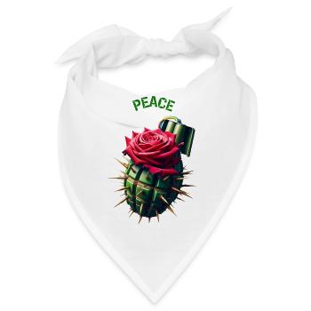 Friedenskrieg Rosa Granatapfel Botschaft Pazifist T-Shirt - Bandana - Weiß - Vorne