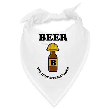 Beer bottle with construction helmet - Bandana - Weiß - Vorne