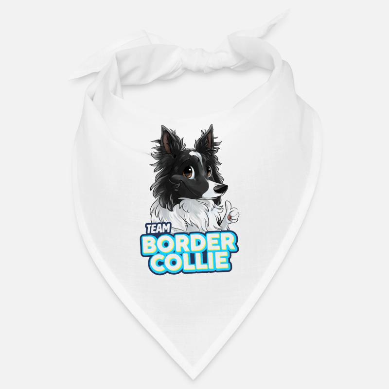 TEAM Border Collie Poils Longs - Noir Bicolore Bandana