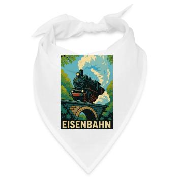 Eisenbahn Brücke Wald Dampflok Zug Kinder - Bandana - Weiß - Vorne