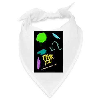 Ausdrucksstarkes Dankeschön Design in Neonfarben - Bandana - Weiß - Vorne
