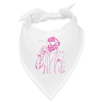 Affe Wein Glas - Bandana - Weiß - Vorne