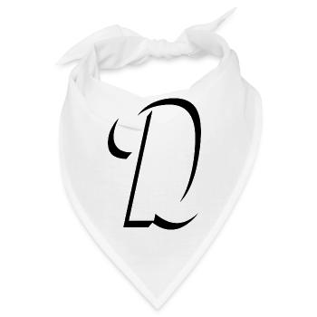 Letter D, Name, der Buchstabe D - Bandana - Weiß - Vorne