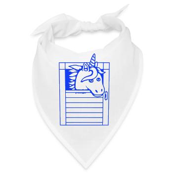 Einhorn Pferd Pferdestall Pony Pferdchen Guckt Süß - Bandana - Weiß - Vorne
