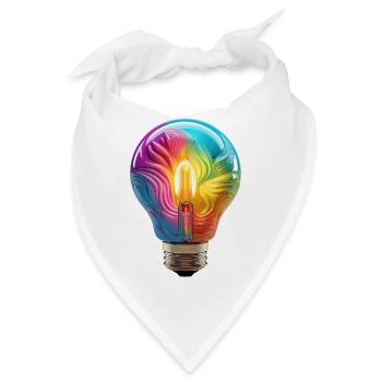 Farbenfrohe Glühbirne als Symbol für Kreativität - Bandana - Weiß - Vorne