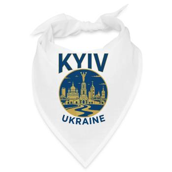 Kiewer Wahrzeichen Skyline Illustration - Bandana - Weiß - Vorne