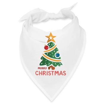 Merry Christmas Cartoon Baum - Bandana - Weiß - Vorne