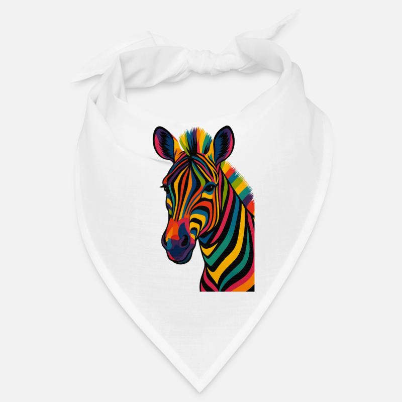 Colorful Striped Zebra Artwork Bandana