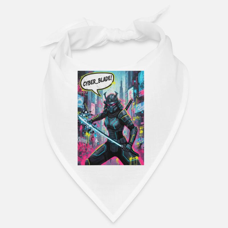 Cyber Samurai Neon Graffiti Bandana