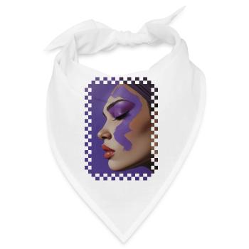 Reflections of Violet – Öl auf Leinwand - Bandana - Weiß - Vorne