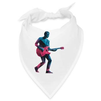 Gitarre - Cooles Guiratist Music Logo - Bandana - Weiß - Vorne