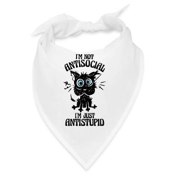 Ich bin nicht antisozial ich bin nur antidoof - Bandana - Weiß - Vorne