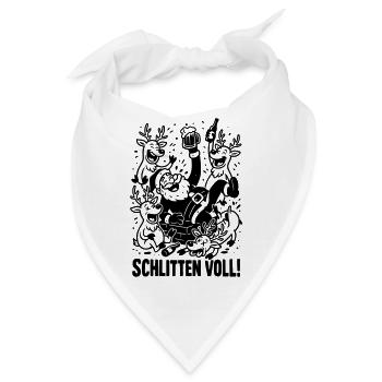 Schlitten Voll Weihnachtsfeier Alle VOLL - Bandana - Weiß - Vorne