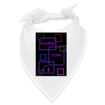 Gaming Zone Neon Circuit, Headphones, Glow, retro - Bandana - Weiß - Vorne