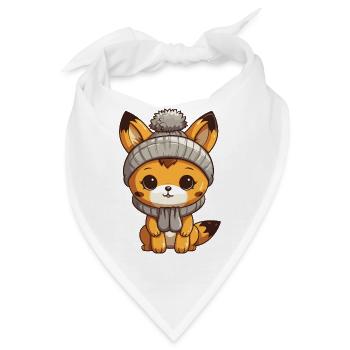 Fuchs Winter Comic - Bandana - Weiß - Vorne