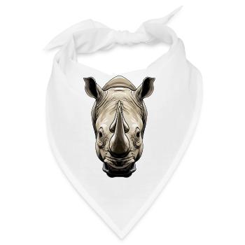 Nashorn Illustration - Bandana - Weiß - Vorne