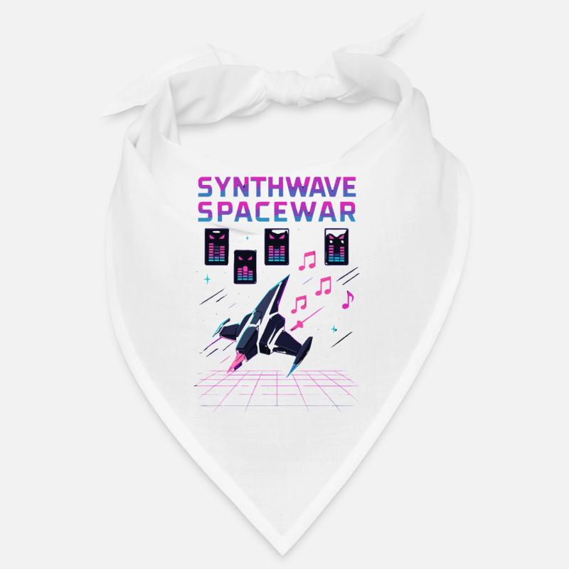SYNTHWAVE SPACEWAR Retro Neon 80er Jahre Raumschiff Bandana