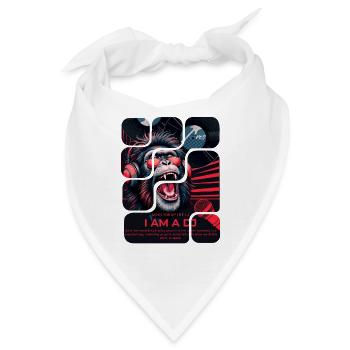 DJ Affe mit Kopfhörern Neon Design - Bandana - Weiß - Vorne