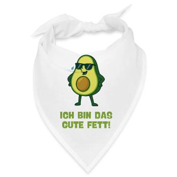 Avocado mit Sonnenbrille – Gutes Fett - Bandana - Weiß - Vorne